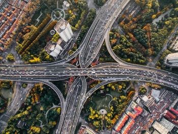 Busy highway roads